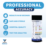 Vaunn Medical 8-in-1 Urine Test Strips and Urinalysis for UTI, Nitrites, Leuckcytes, Ketosis, pH, Protein, 120 CT