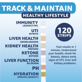 Vaunn Medical 8-in-1 Urine Test Strips and Urinalysis for UTI, Nitrites, Leuckcytes, Ketosis, pH, Protein, 120 CT