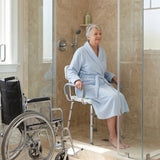 Vaunn Medical Tool-Free Assembly Adjustable Bathtub Shower Lift Chair Seat Bench with Back and Arms
