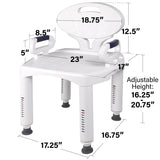 Vaunn Medical Wide Shower Chair Bathtub Seat with Armrests and Back, Supports up to 350 lbs, White, Tool-Free Assembly