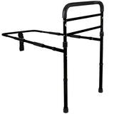 Vaunn Medical Adjustable Bed Assist Rail Handle (Passed ASTM F3186–17 Safety Standard) and Hand Guard Grab Bar, Bedside Safety and Stability (Tool-Free Assembly), Black