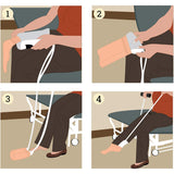 How to use Vaunn Medical EZ-TUG Sock Aid Assist with Foam Grip Handles and Length Adjustable Cords